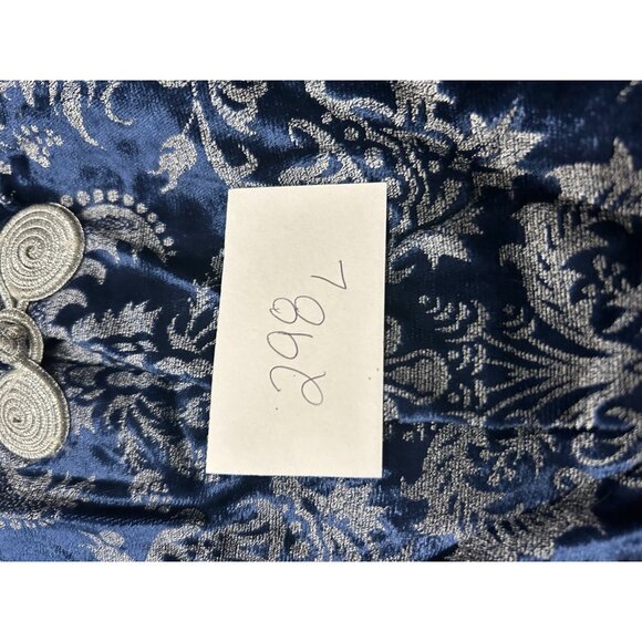 Periphery Neiman Marcus Velvet Brocade Jacket Blue Sz Medium Goth Steampunk - Picture 8 of 9